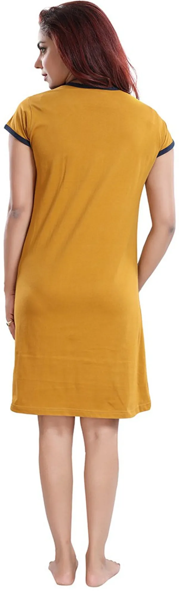 Yellow_Cotton_Blend_Printed_Knee_Length_Nighty_For_Women