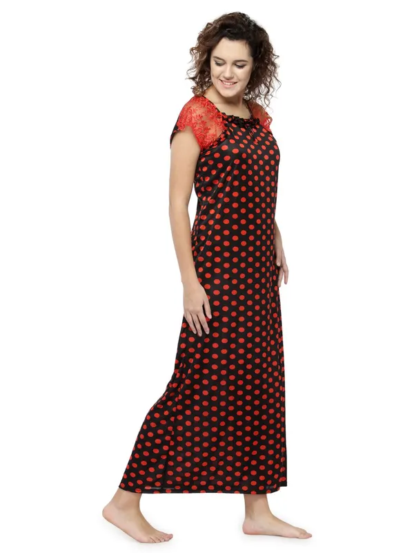 Red_Satin_Polka_Print_Maxi_Nighty_Nightgown_For_Women