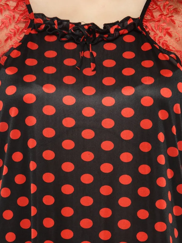 Red_Satin_Polka_Print_Maxi_Nighty_Nightgown_For_Women