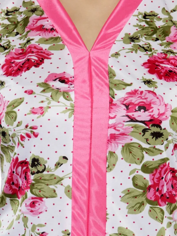 Pink_Satin_Floral_Print_Pyjama_Set_Nightsuit_For_Women