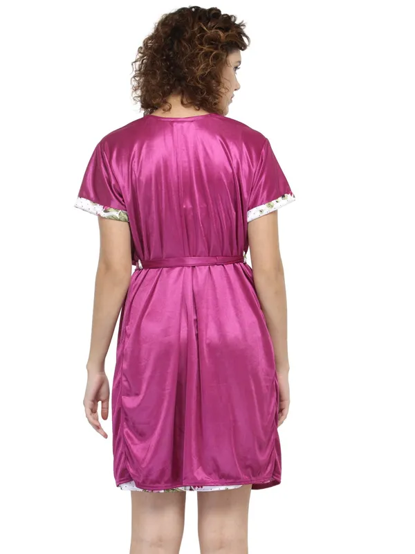 Magenta_Satin_Printed_Nighty_with_Robe_Set_For_Women