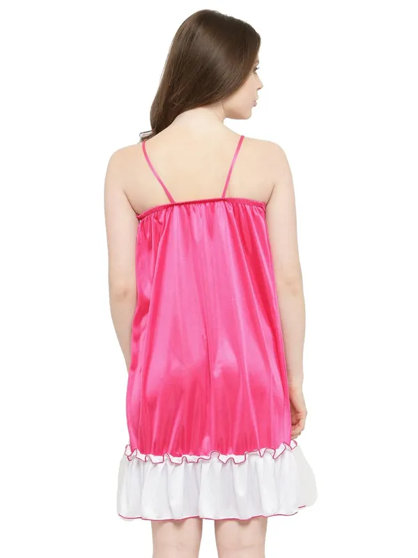 Pink_Satin_Knee_Length_Babydoll_Dress_Short_Nighty_For_Women