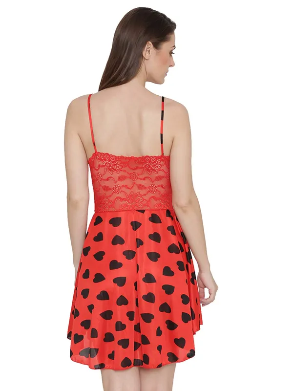 Red_Satin_Printed_Babydoll_Dress_Short_Nighty_For_Women