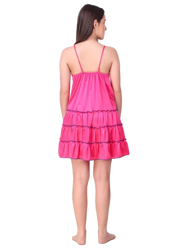 Pink_Satin_Ruffle_Solid_Babydoll_Short_Nighty_For_Women