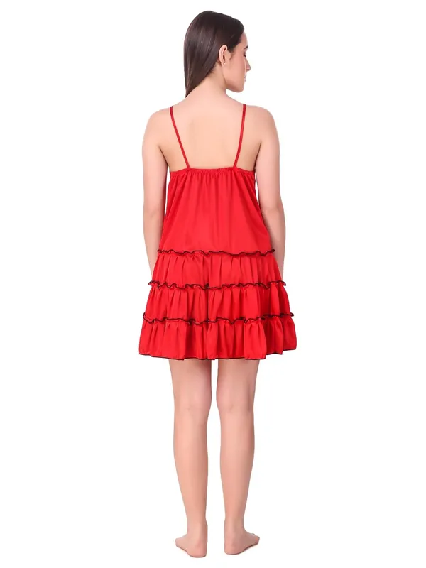 Red_Satin_Ruffle_Solid_Babydoll_Short_Nighty_For_Women