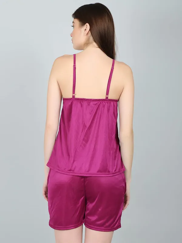 Purple_Loungewear_Lace_Trim_Top_and_Short_Set_For_Women