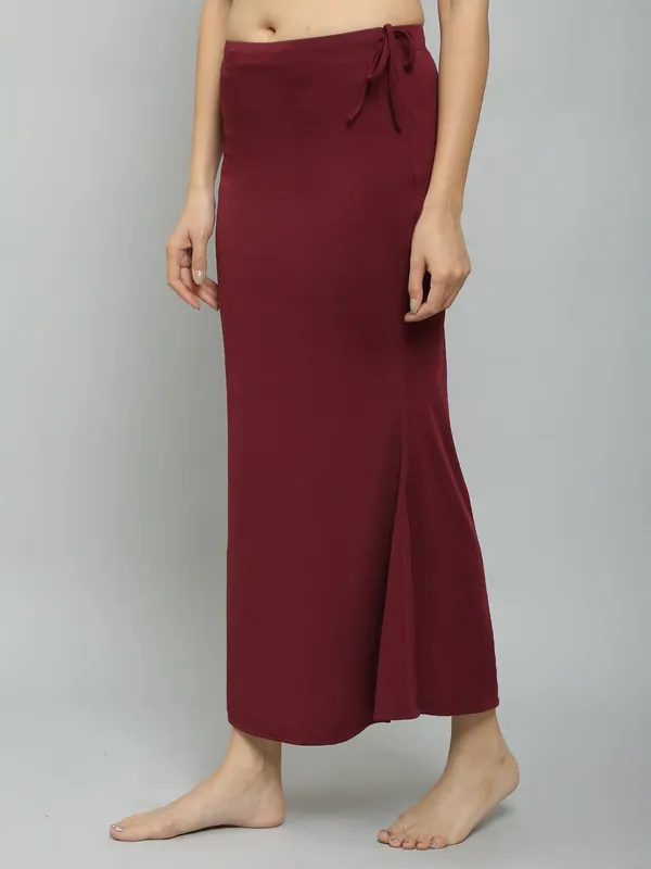 Wine_Lycra_Solid_Fishcut_Petticoat_Skirt_Saree_Shapewear_For_Women_&_Girls