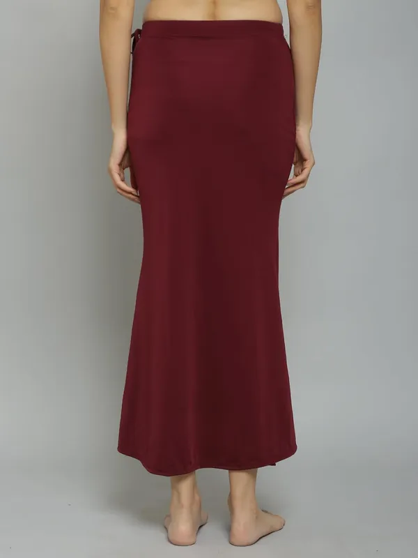 Wine_Lycra_Solid_Fishcut_Petticoat_Skirt_Saree_Shapewear_For_Women_&_Girls