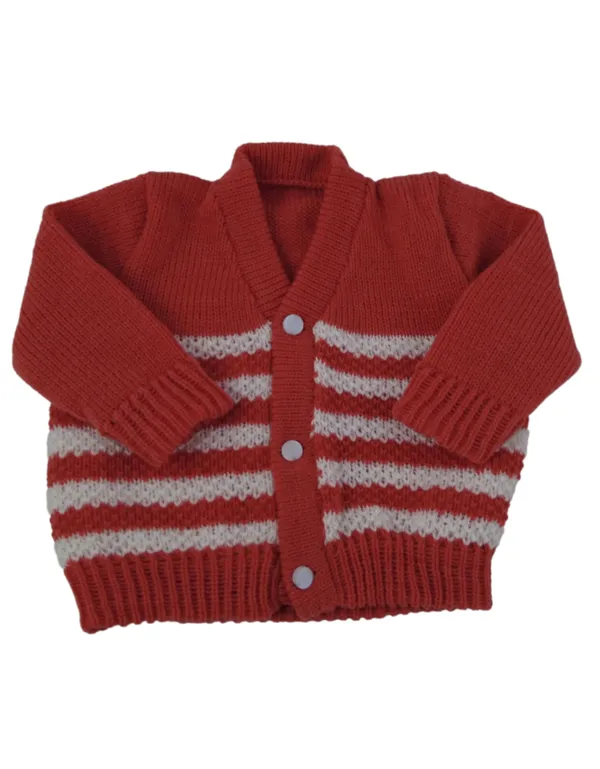 Brown_Sweater_Front_Open_V_Neck_Stripe_Design_For_Baby