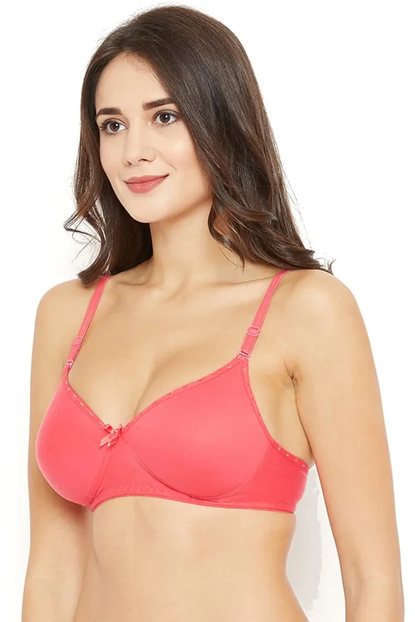 Coral_Cotton_Padded_T-Shirt_Regular_Bra_For_Women