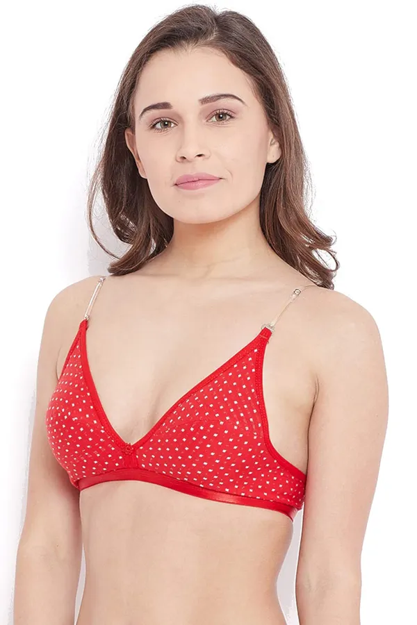 Red_Cotton_Non_Padded_Polka_Printed_Bra_For_Women