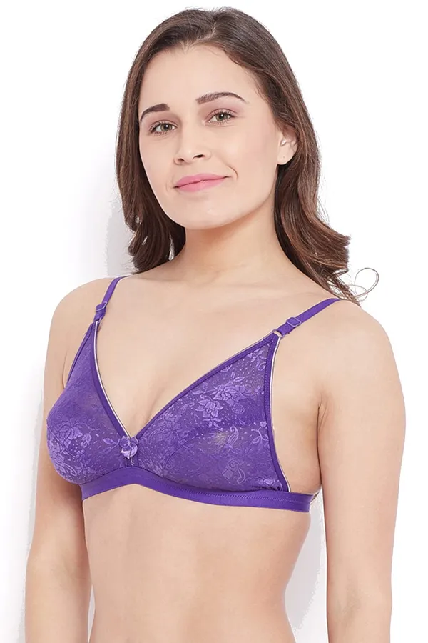 Purple_Nylon_Floral_Wirefree_Bra_For_Women