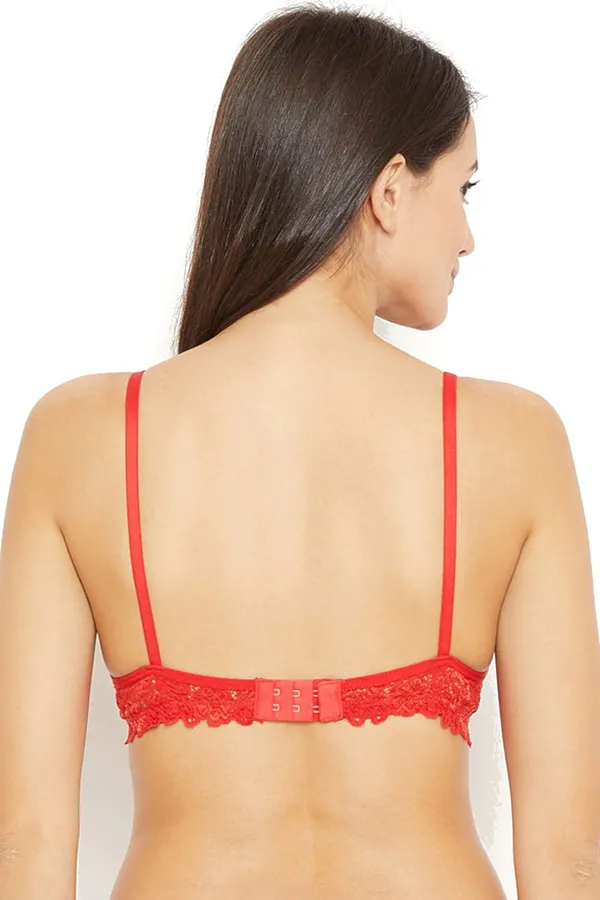 Red_Strechable_Floral_Lace_Non_Padded_Bra_For_Women