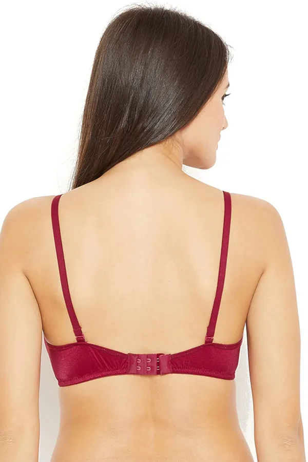 Maroon_Nylon_Floral_Wirefree_Bra_For_Women