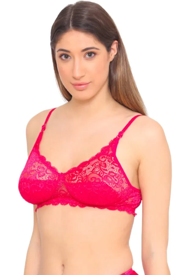 Magenta_Floral_Lace_Non_Padded_Fancy_Bra_For_Women
