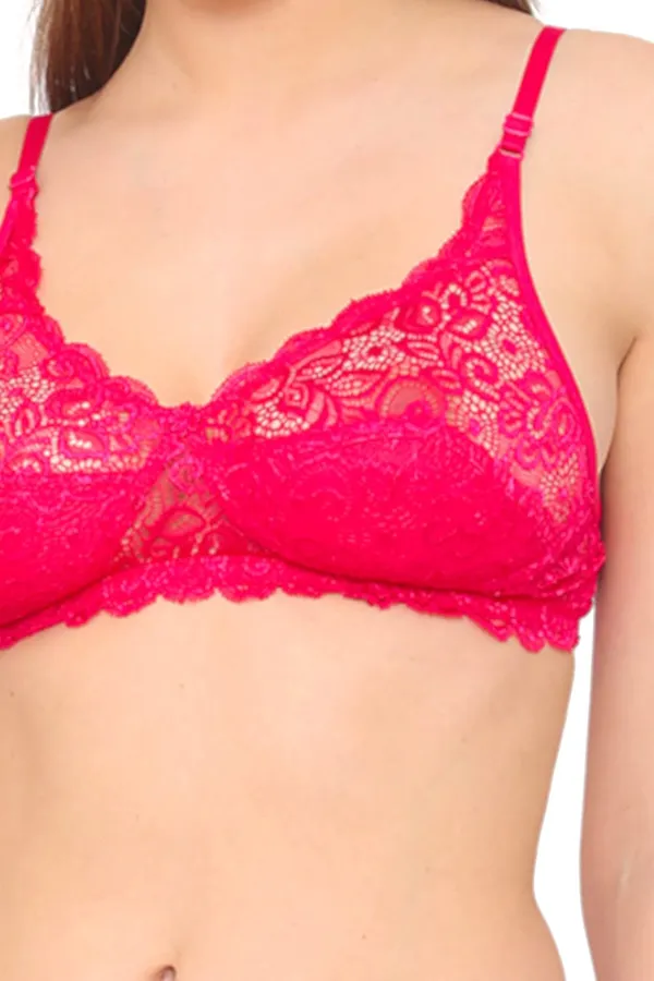 Magenta_Floral_Lace_Non_Padded_Fancy_Bra_For_Women