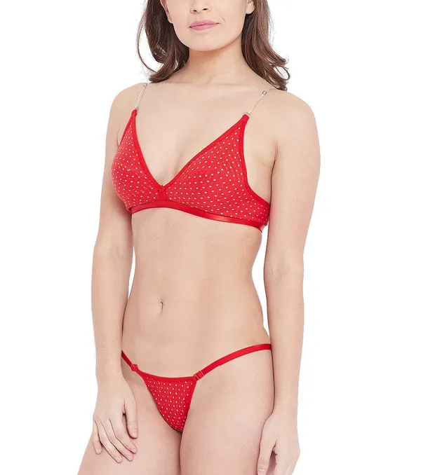 Red_Polka_Dotted_Non_Padded_Wirefree_Sheer_Strap_Bra_&_Tanga_Panty__For_Women