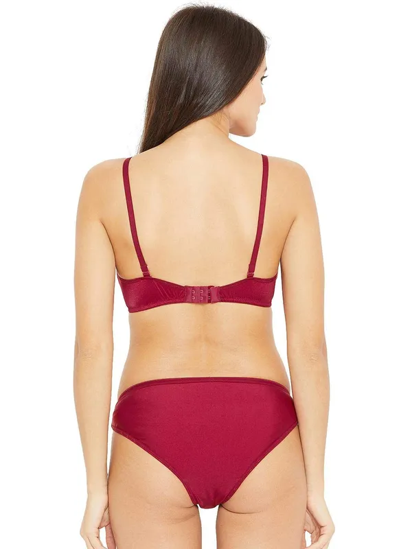 Maroon_Lycra_Non_Padded_Wedding_Bra_Panty_Set_For_Women