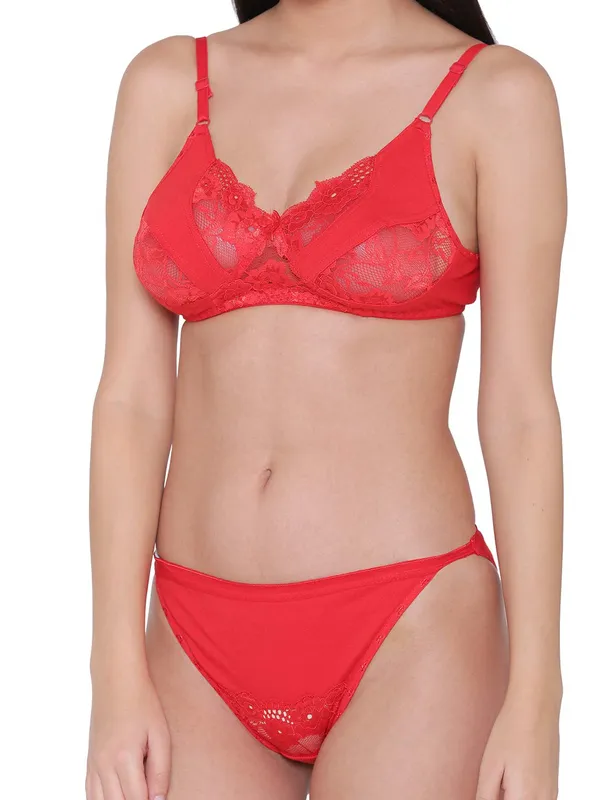 Red_Cotton_Regular_Bra_Panty_Set_For_Women
