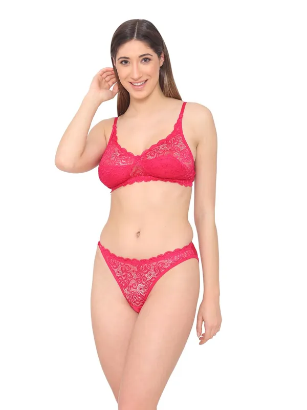 Magenta_Nylon_Wedding_Bra_Panty_Set_For_Women
