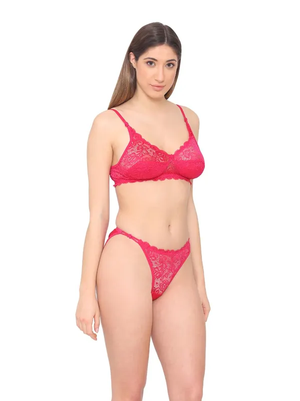 Magenta_Nylon_Wedding_Bra_Panty_Set_For_Women