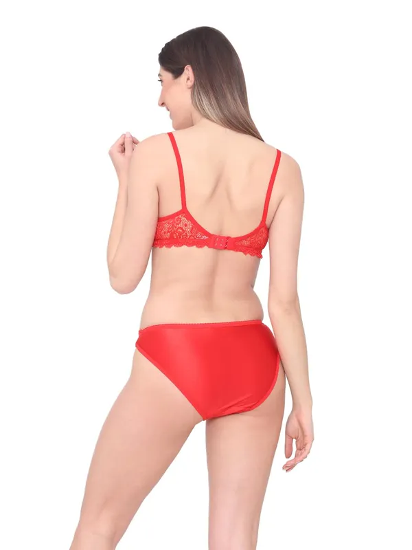 Red_Nylon_Wedding_Bra_Panty_Set_For_Women