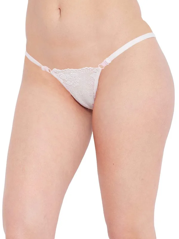 White_Lace_Front_Adjustable_Waist_Thong_Panty_For_Women