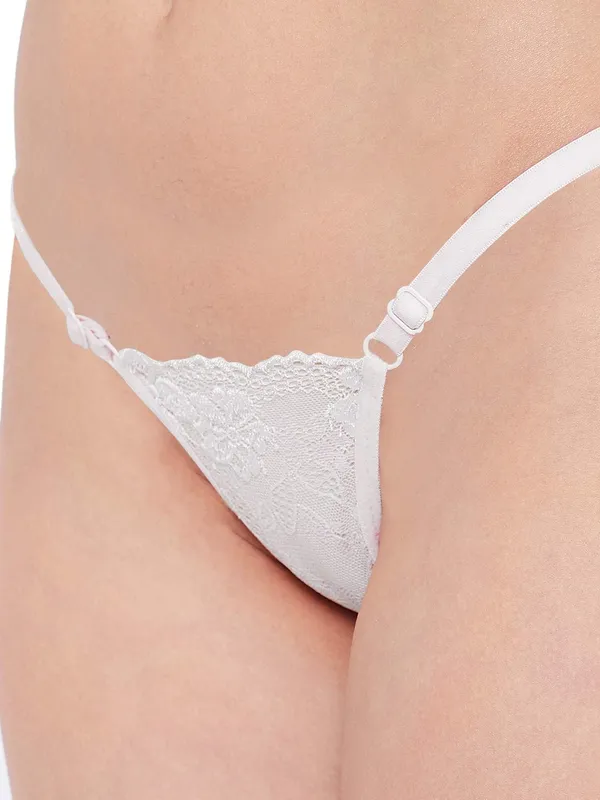 White_Lace_Front_Adjustable_Waist_Thong_Panty_For_Women