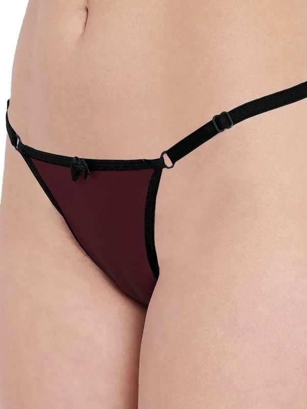 Maroon_Color_Block_Adjustable_Waist_Thong_Panty_For_Women