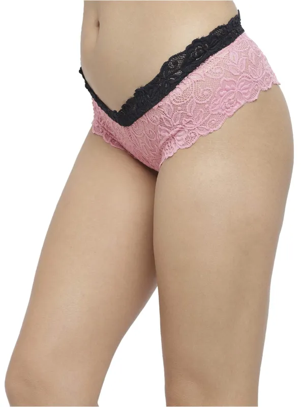 Pink_Strechable_Chee_Lace_Bii_Brief_Panty_For_Women