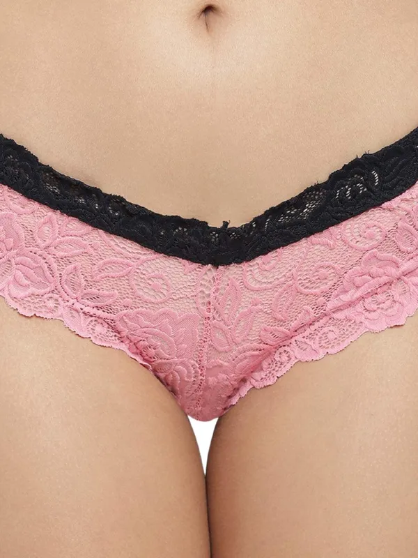 Pink_Strechable_Chee_Lace_Bii_Brief_Panty_For_Women