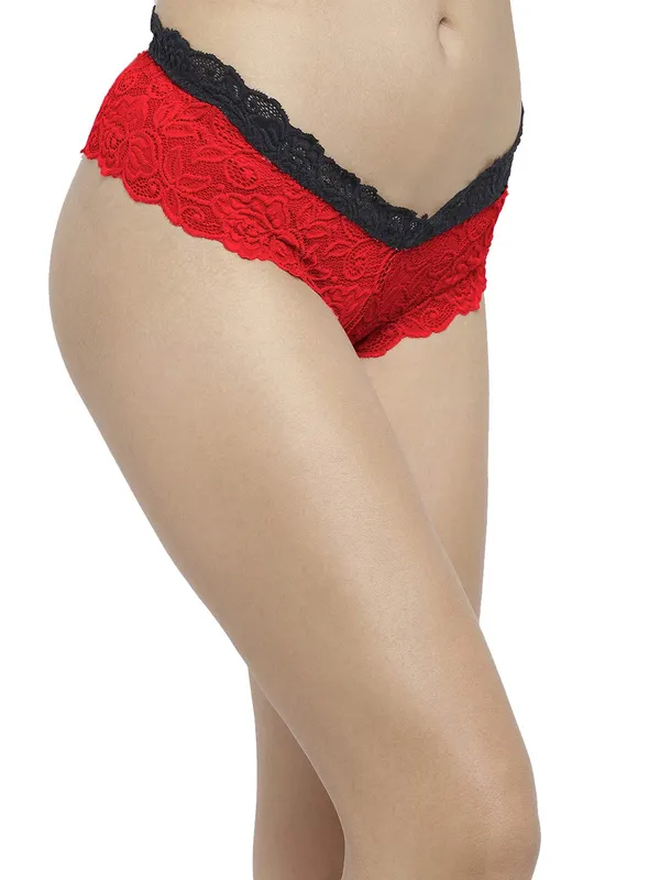Red_Strechable_Chee_Lace_Bii_Brief_Panty_For_Women