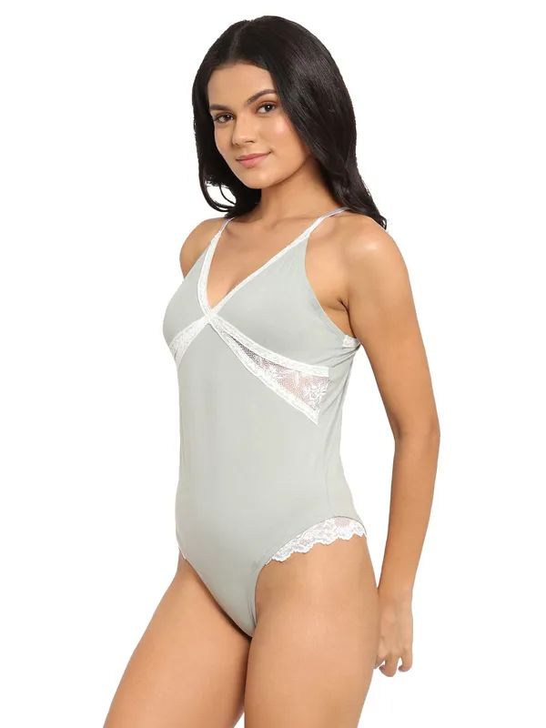 Grey_Cotton_Elastane_Contrast_Side_Lace_Bodysuit_Top_For_Women