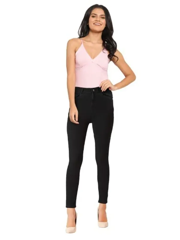Pink_Cotton_Elastane_Contrast_Side_Lace_Bodysuit_Top_For_Women