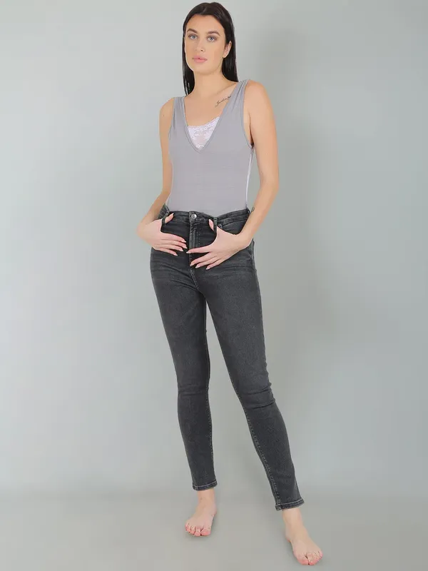 Grey_Cotton_Deep_Neck_Sleeveless_Bodysuit_Top_For_Women