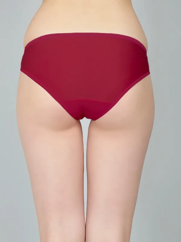 Maroon_Nylon_Hipster_Brief_Panty_For_Women