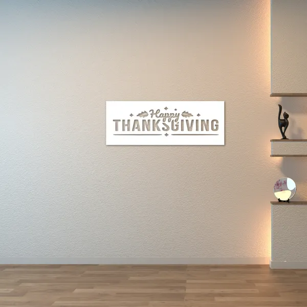 Metal_Wall_Art_for_Home_Decoration|Happy_Thanksgiving_|White