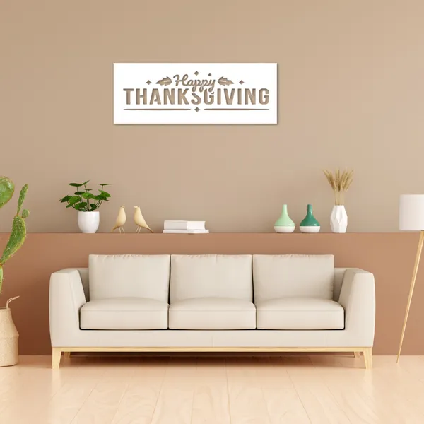 Metal_Wall_Art_for_Home_Decoration|Happy_Thanksgiving_|White
