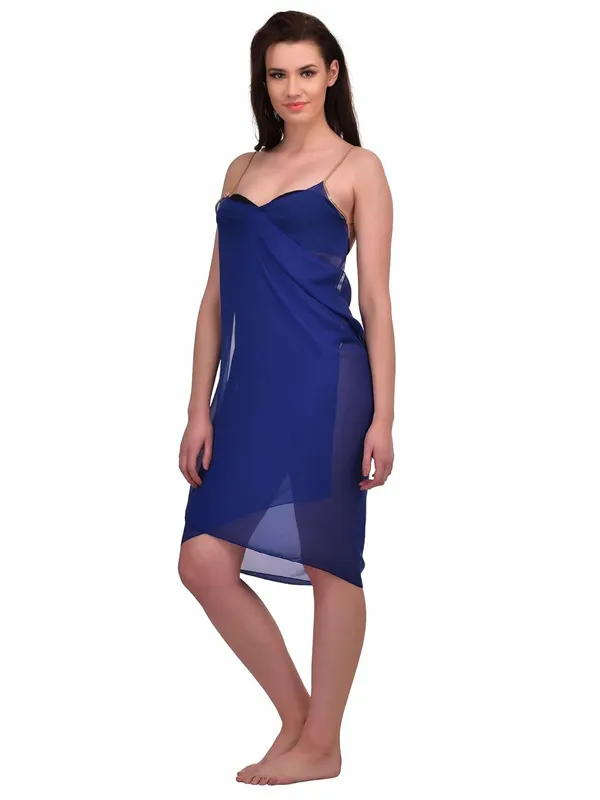 NavyBlue_Georgette_Cover_Up_Wrap_Beach_Sarong_For_Women
