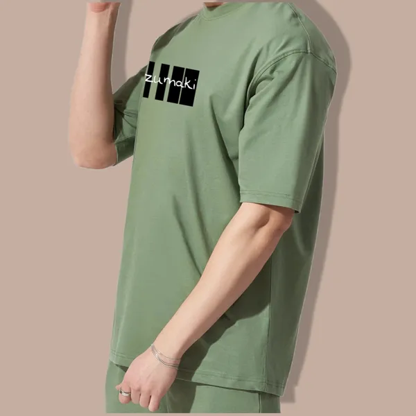 Green_Oversized_Printed_Half_Sleeve_Cotton_T-Shirt_For_Men