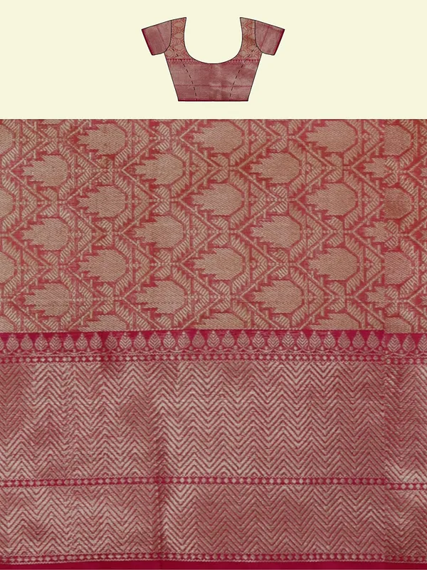 Orange_Cotton_Blend_Banarasi_Sarees_For_Women
