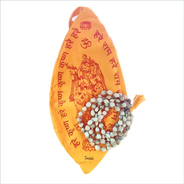 Natural_Vaijayanti_Mala_108+1_Beads_Off-White_with_Cotton_Gaumukhi_Japa_Bag_jholi
