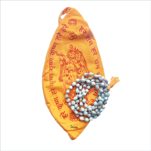 Natural_Vaijayanti_Mala_108+1_Beads_Off-White_with_Cotton_Gaumukhi_Japa_Bag_jholi