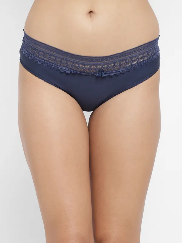 NavyBlue_Lycra_Lace_Edges_Hipster_Brief_Panty_For_Women