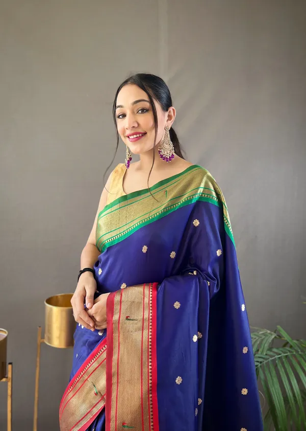 Navy_Blue_Paithani_Silk_Woven_Saree