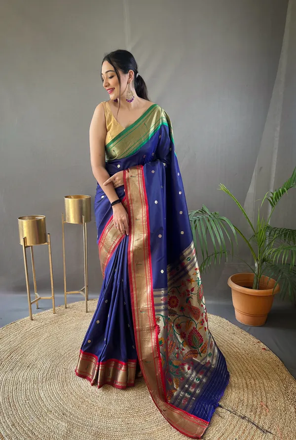 Navy_Blue_Paithani_Silk_Woven_Saree