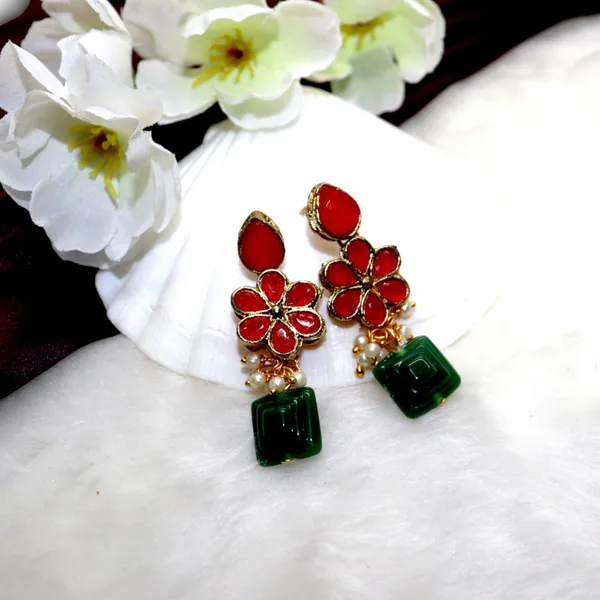 Red_And_Green_Alloy_Copper_Jewellery_Set_For_Women