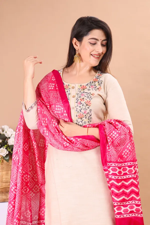 Beige_Handloom_Cotton_Salwar_Kurta_Dupatta_For_Women