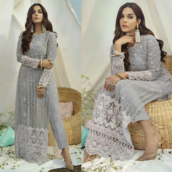 Semi stitched dress materials outlet