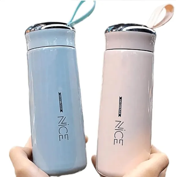 Set_of_2__|_400_ml_Nice_Water_Bottle_BPA_Free_Bottle_Glass_inner_liner_with_Plastic_Shell